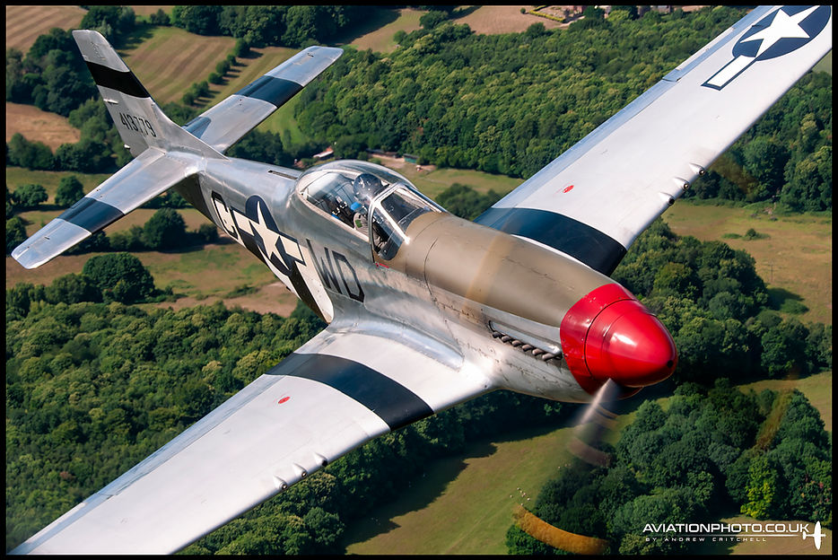 North American P-51D Mustang G-CMDK WD-C airborne out of Biggin Hill