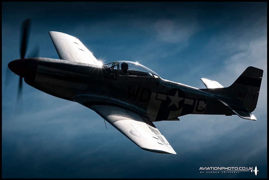 North American P-51D Mustang G-CMDK WD-C airborne out of Biggin Hill