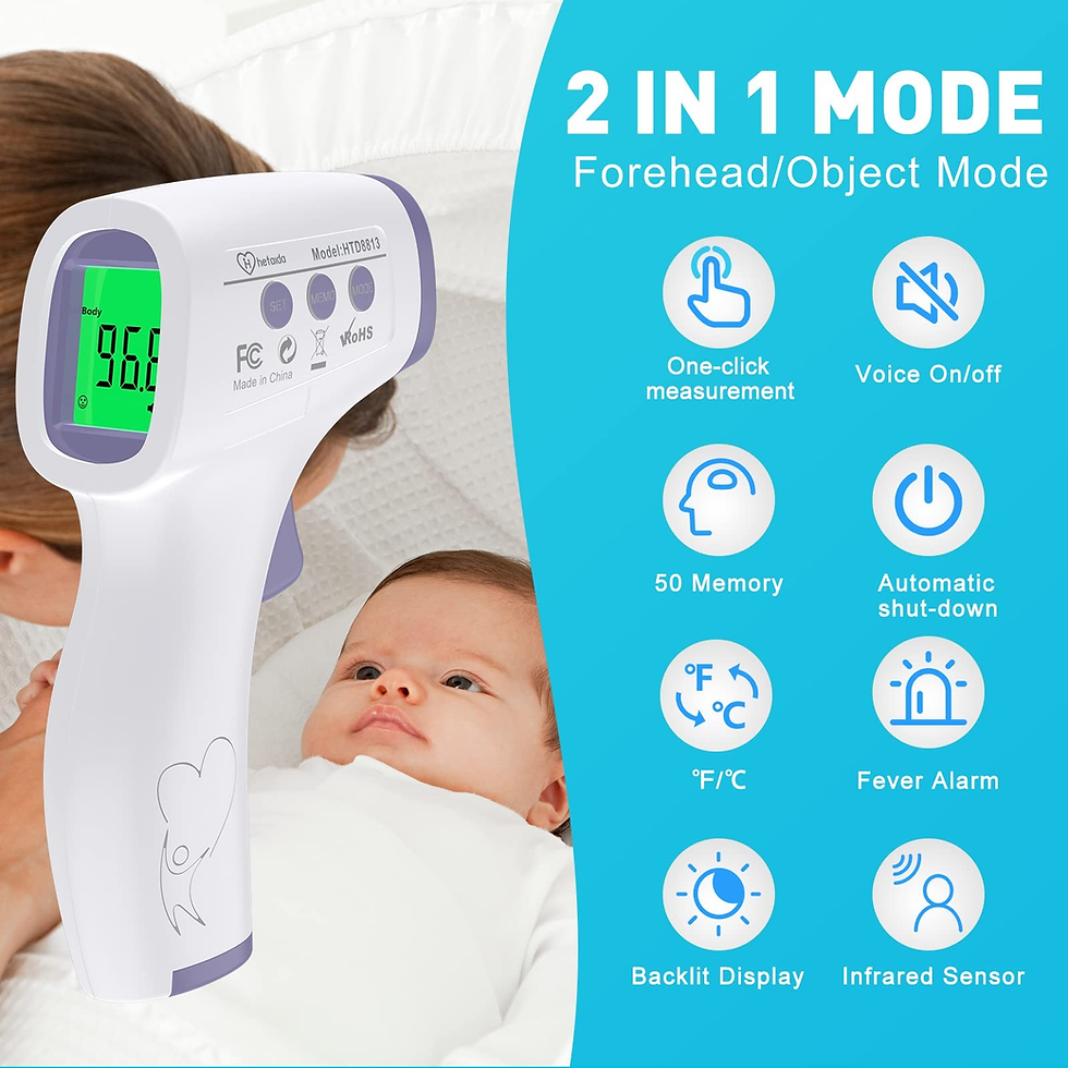 Thumbnail: Digital Thermometer for Adults and Kids, No Touch Forehead Thermometer for Ba...
