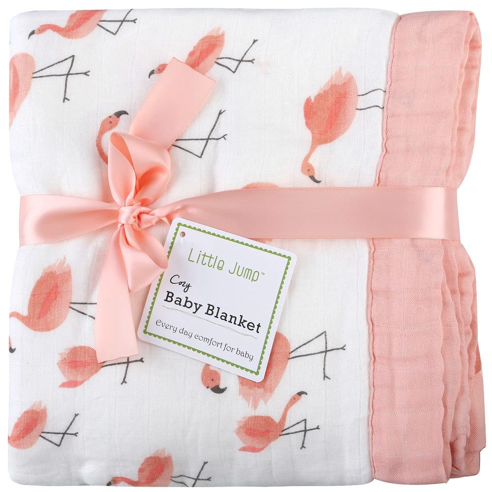 Flamingo Baby Blanket - Silky Soft and Breathable Muslin Blankets Baby Girl Quil