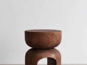 Handcrafted teak wood sculptured stool produced by Indonesia interior sourcing agent MataDecor for export to Australia.