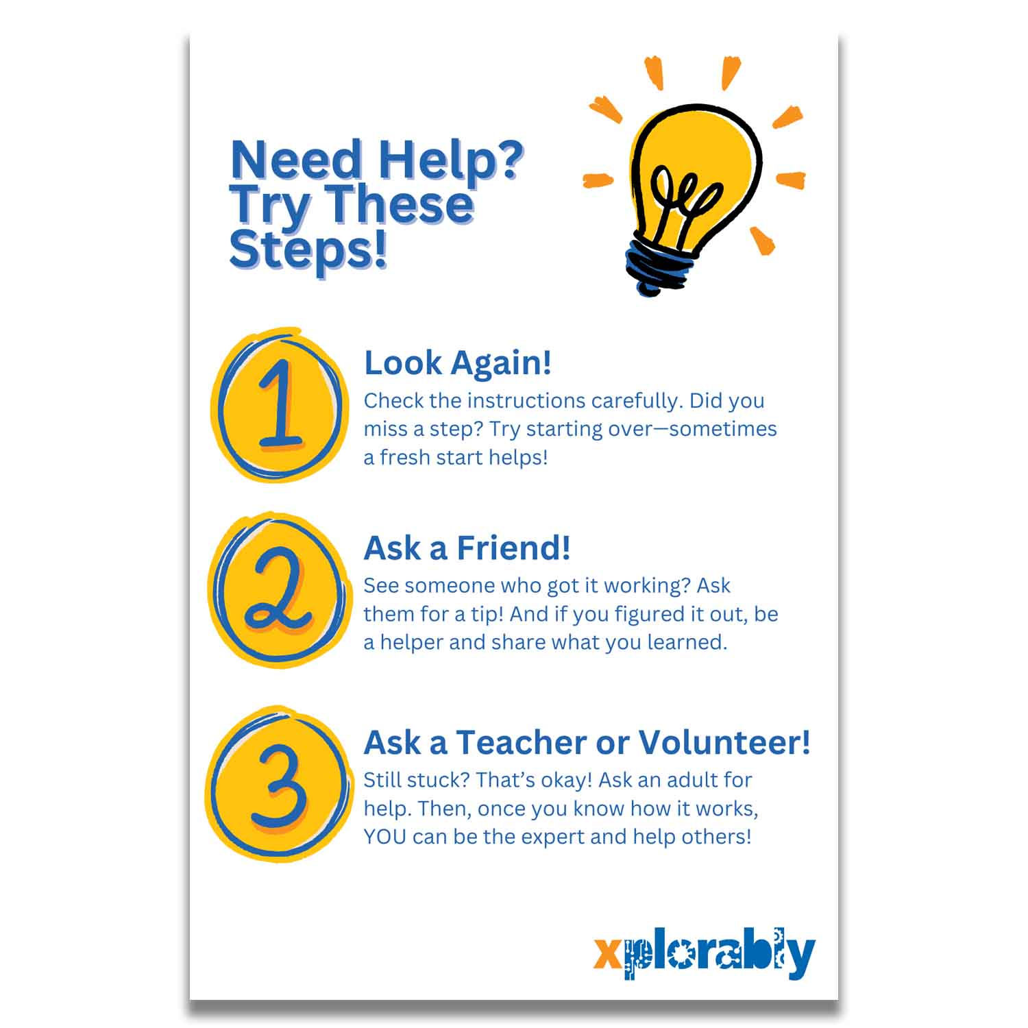 Free Troubleshooting Poster for STEM, STEAM & Maker Events