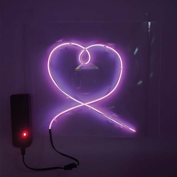 Thumbnail: Neon heart line drawing on acrylic panel from the Picasso Line Drawing – Neon Art Kit.