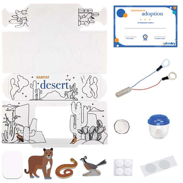 Thumbnail: Parts included with the Explore Habitats - Desert Diorama kit