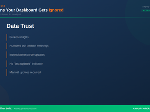 Data trust in a dashboard is not a feeling. It's an earned behavior.