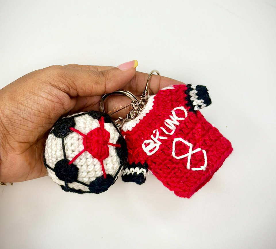 Thumbnail: Crochet Manchester United Football Key Chain || Handmade Footbal Merchandise