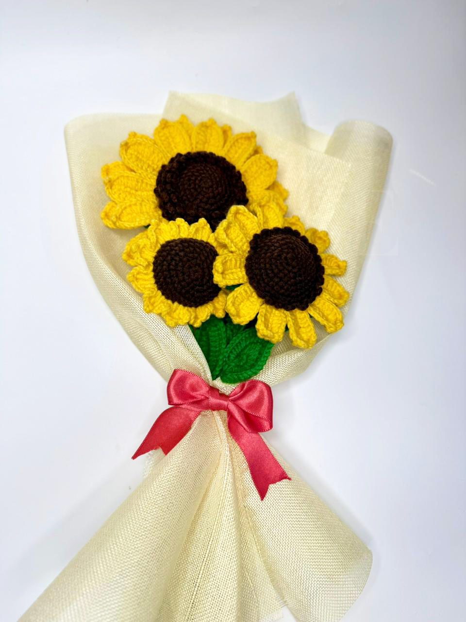 Thumbnail: Handmade Crochet Family Sunflower Bouquet – 3 Flowers | Croise