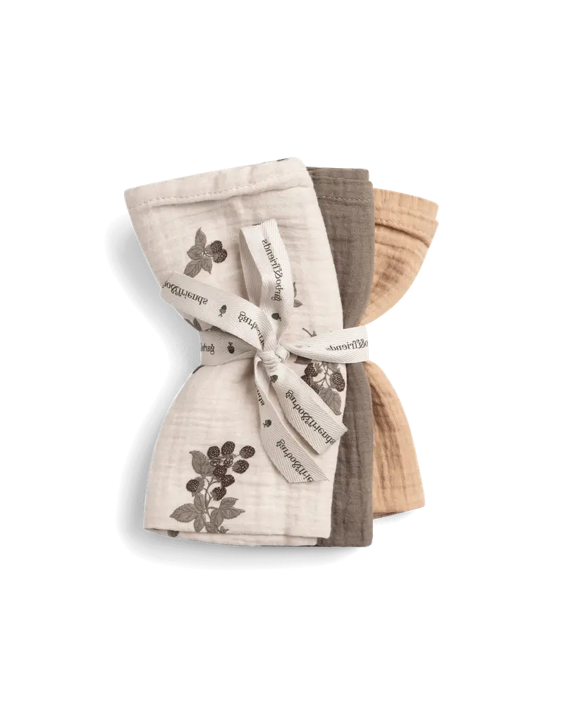 Muslin Burp Cloths 3 pcs Blackberry