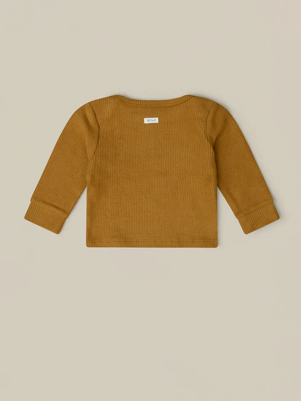 תמונה ממוזערת: Brown Ribbed Long Sleeve Top