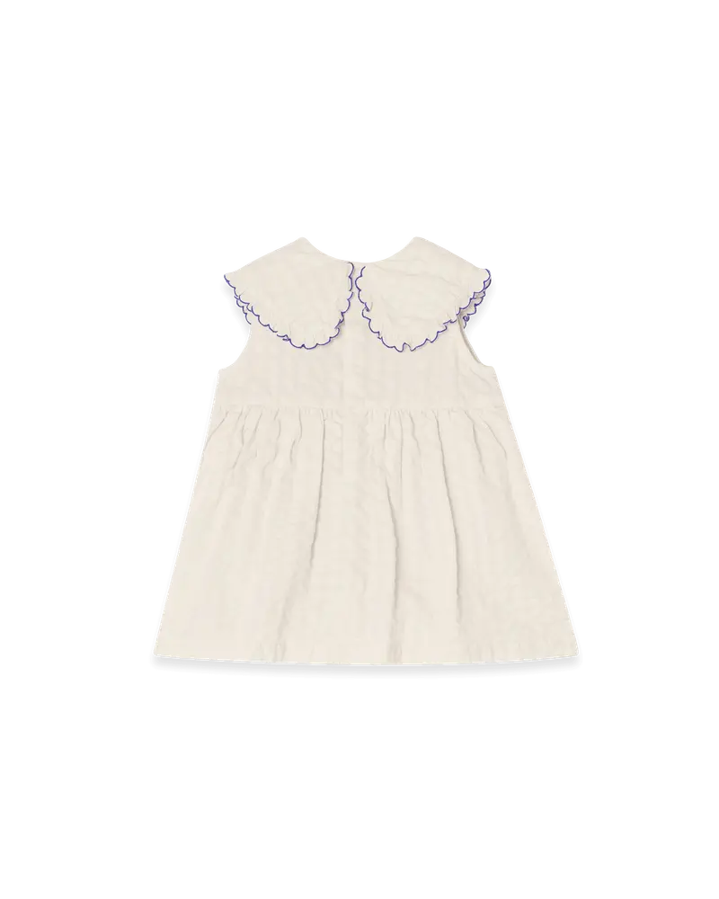 תמונה ממוזערת: Seersucker Collar Romper Dress Ecru