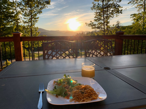View from the front porch at dinner