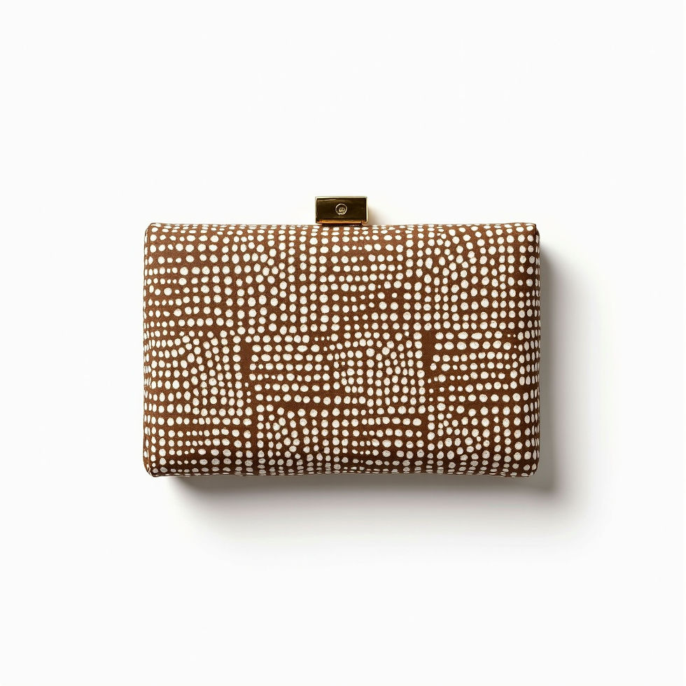 Mud Cloth Embellished Clutch