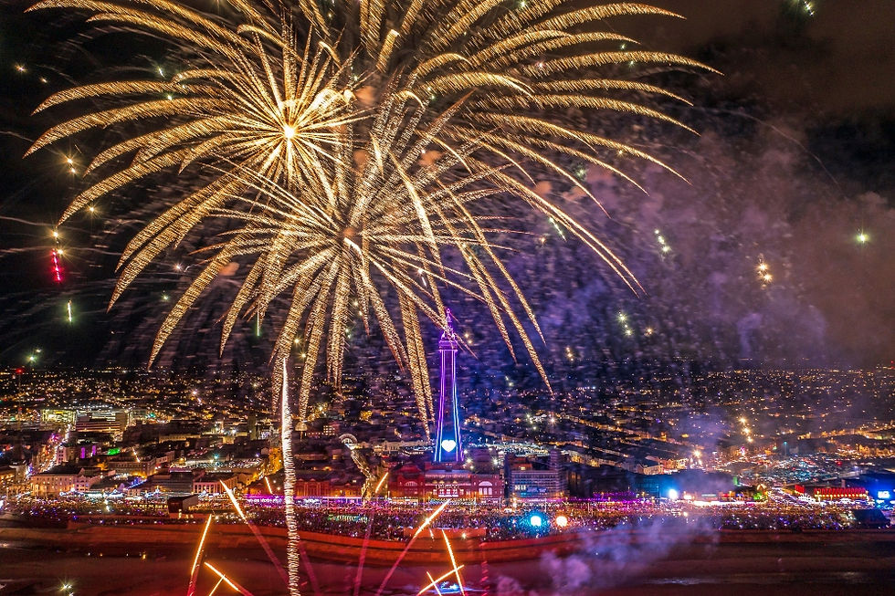 Fireworks with Blackpool Tower in the background