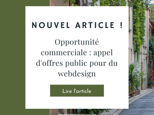 Opportunité commerciale : appel d'offres public pour du webdesign
