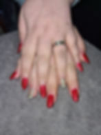 red and gold gel polish