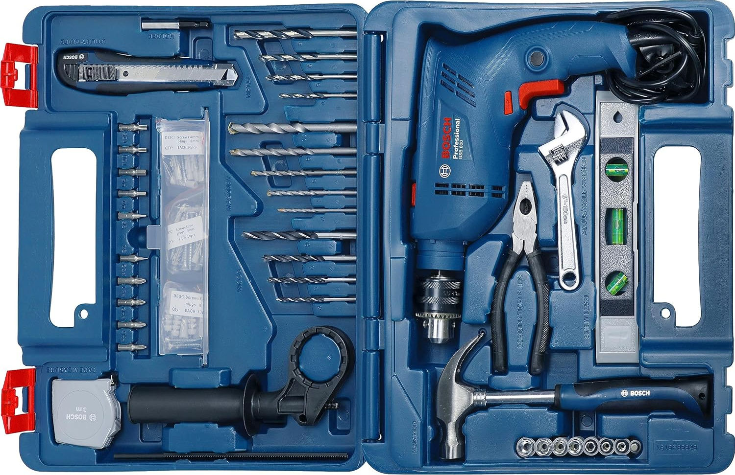 Bosch 600W 13 mm Impact Drill Tool Kit, GSB 600 RE
