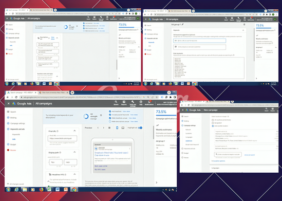 Google search ads for hat store