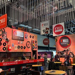 The design of the Chill Partners stand designed by Concept Communications Limited with lighting design by mrl productions
