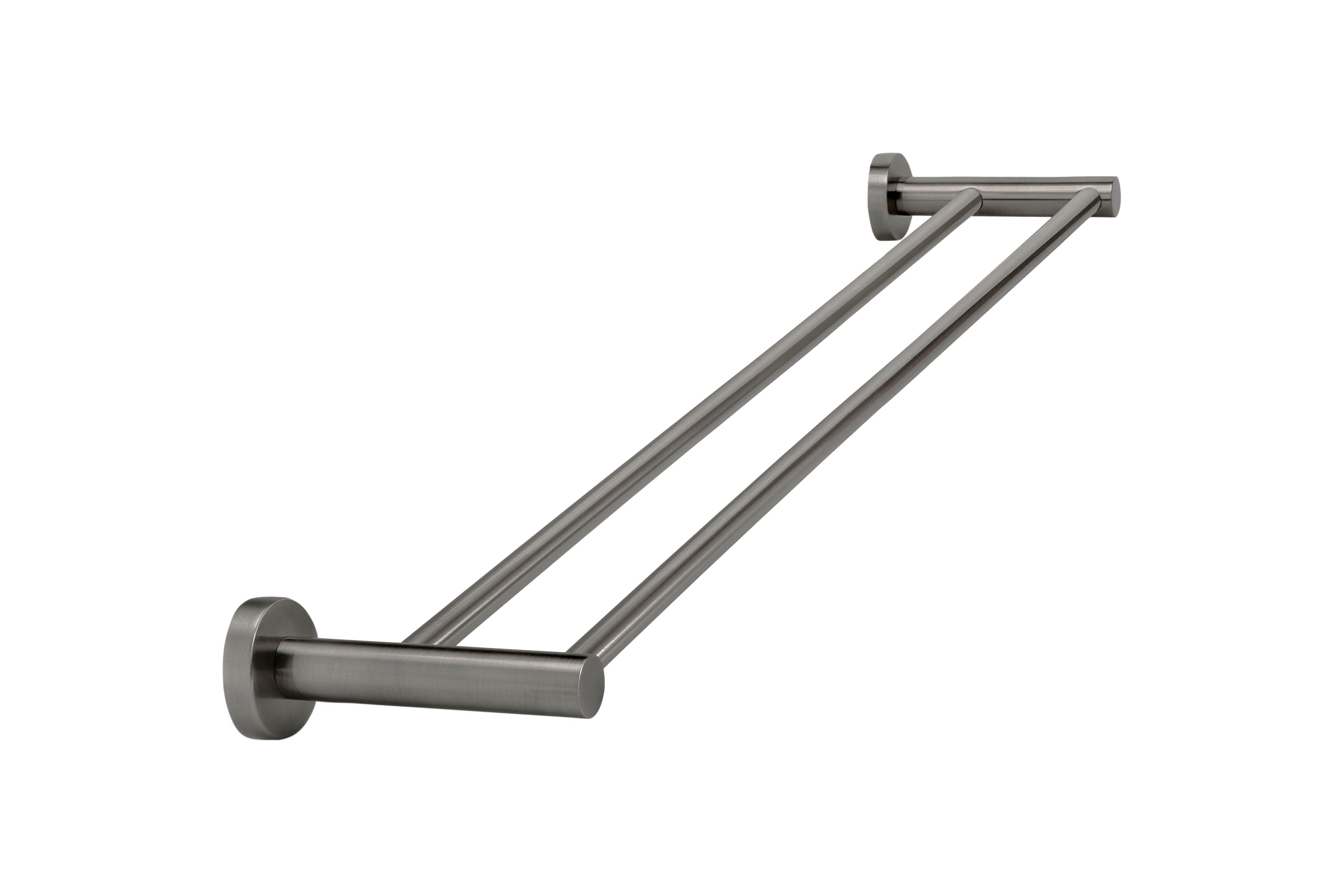 Round Double Towel Rail 600mm - Gun Metal
