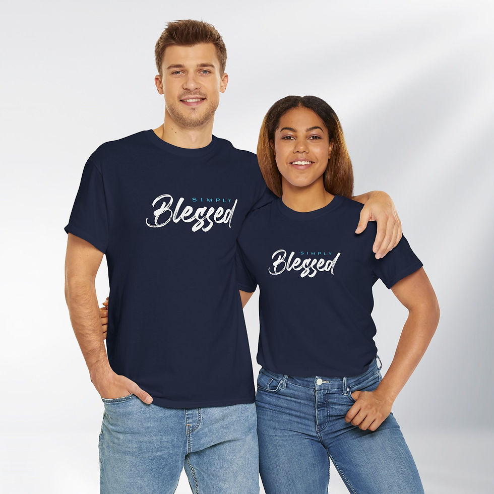 Thumbnail: Simply Blessed! Power Word Series – Unisex Cotton Tee (Dark)