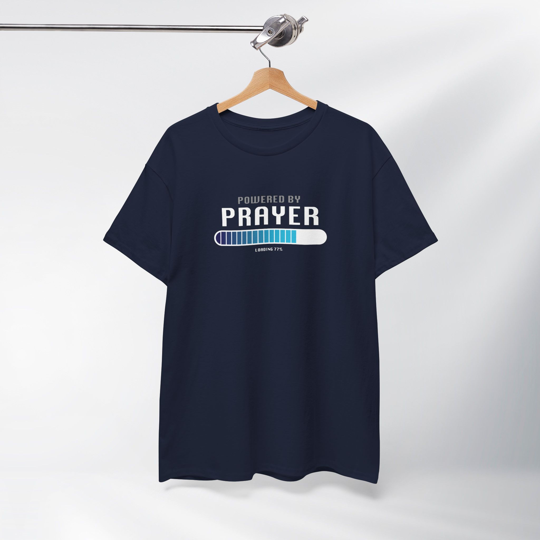 Powered by Prayer! Fun Series – Unisex Cotton Tee (Dark)