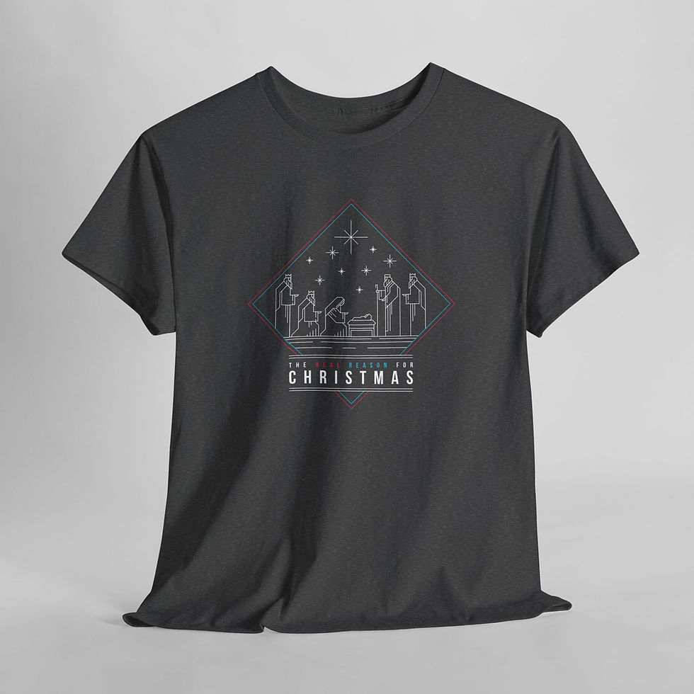 Thumbnail: The REAL Reason for Christmas! Simply Design Series – Unisex Cotton Tee (Dark)