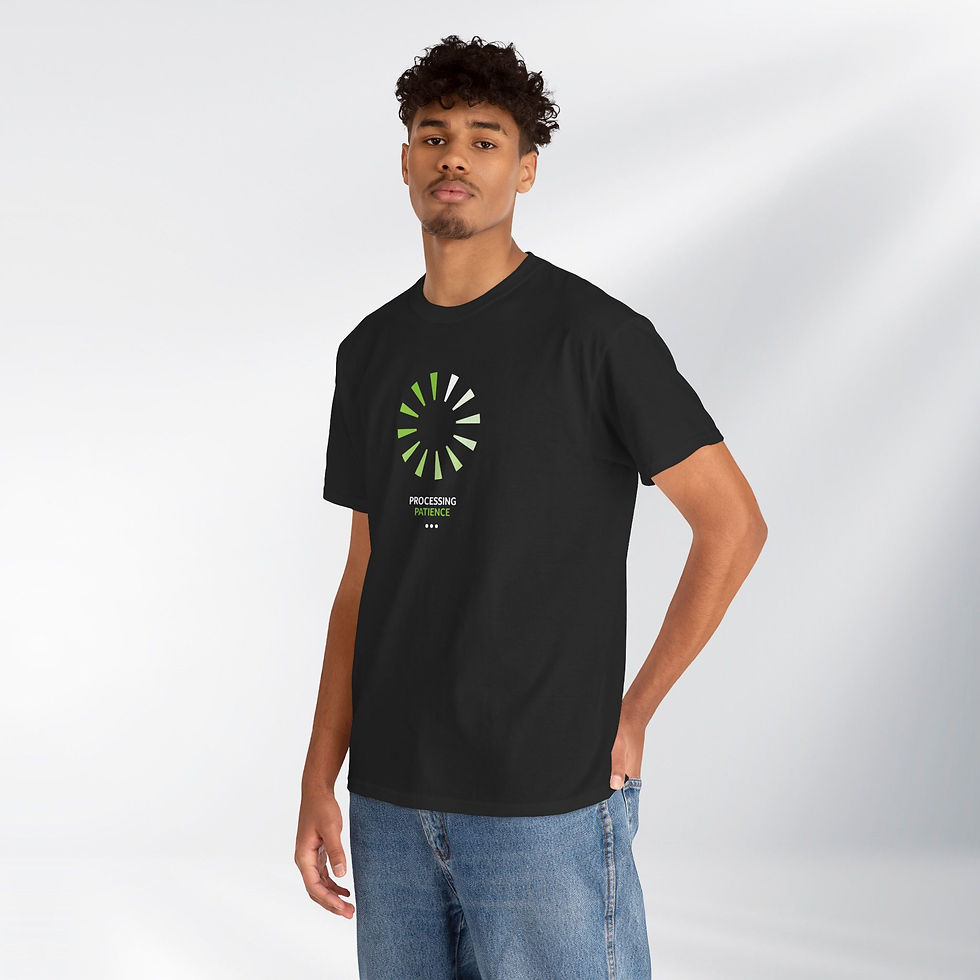 Thumbnail: Processing Patience. Fun Series – Unisex Cotton Tee (Dark)