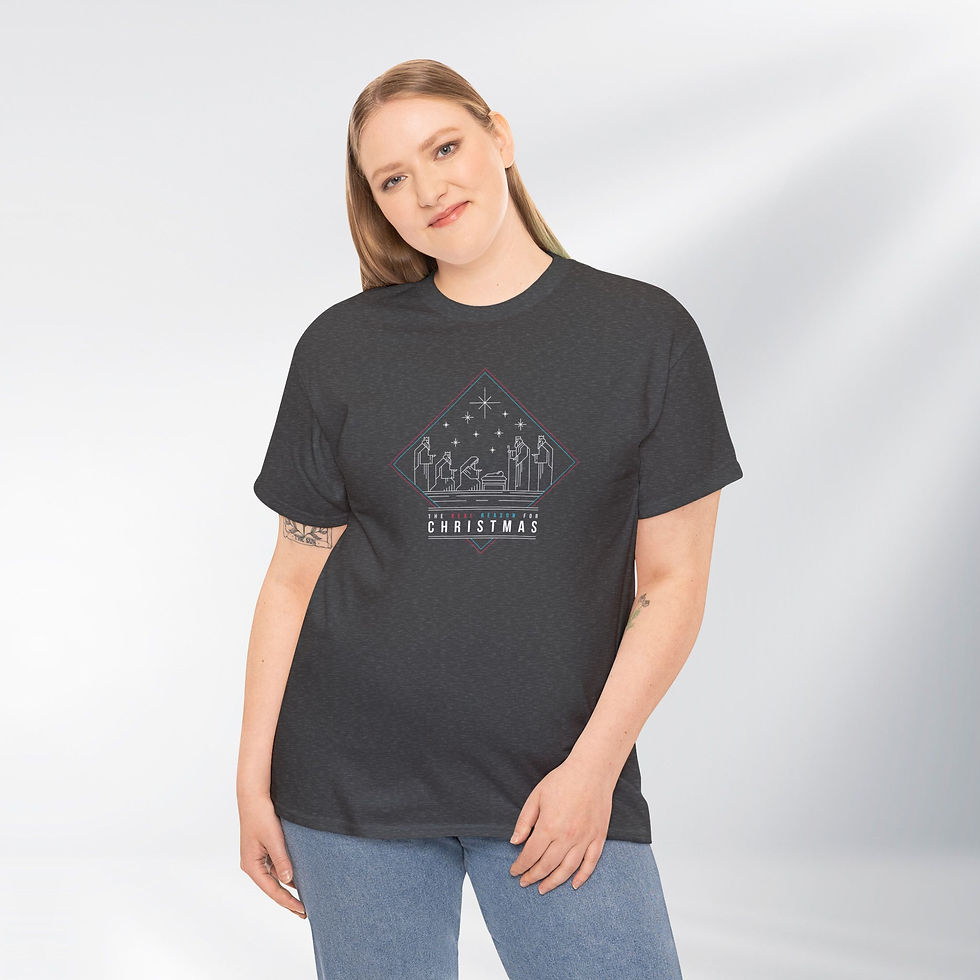 Thumbnail: The REAL Reason for Christmas! Simply Design Series – Unisex Cotton Tee (Dark)