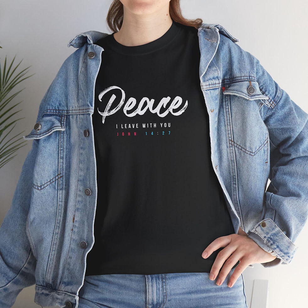 Thumbnail: Peace, I Leave with You... Power Word Series – Unisex Cotton Tee (Dark)