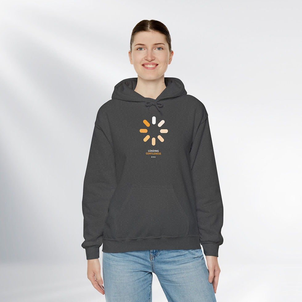 Thumbnail: Loading Gentleness. Fun Series – Unisex Hooded Sweatshirt (Dark)