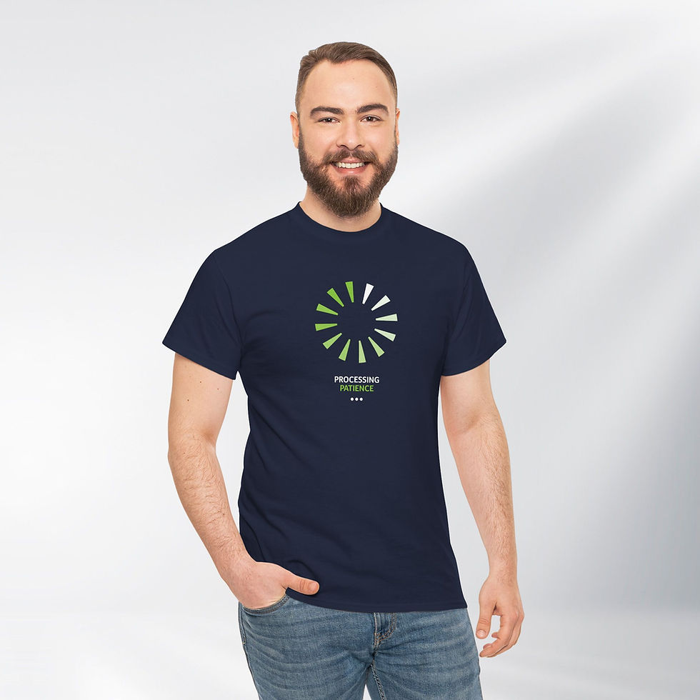 Thumbnail: Processing Patience. Fun Series – Unisex Cotton Tee (Dark)