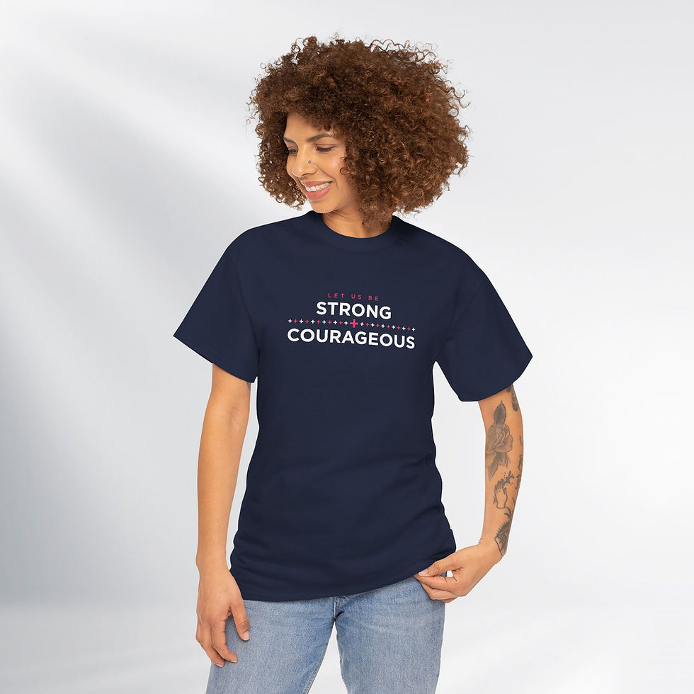 Thumbnail: Let us be Strong & Courageous! Power Word Series – Unisex Cotton Tee (Dark)