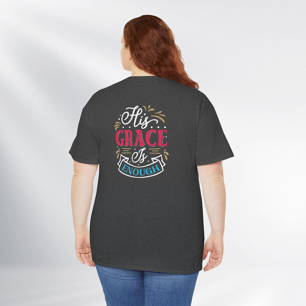 Thumbnail: His Grace is Enough. Simply Design Series – Unisex Cotton Tee (Dark)