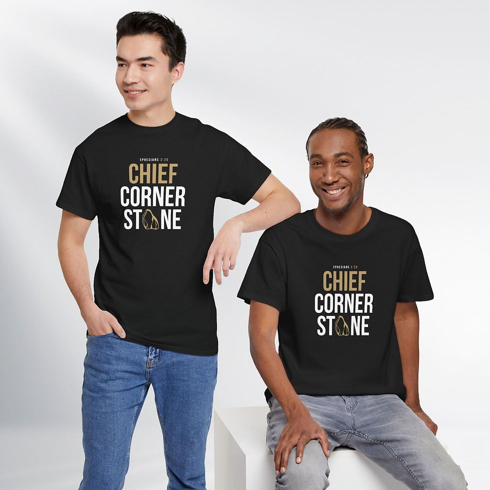 Thumbnail: HE is our Chief Corner Stone. Simply Design Series – Unisex Cotton Tee (Dark)