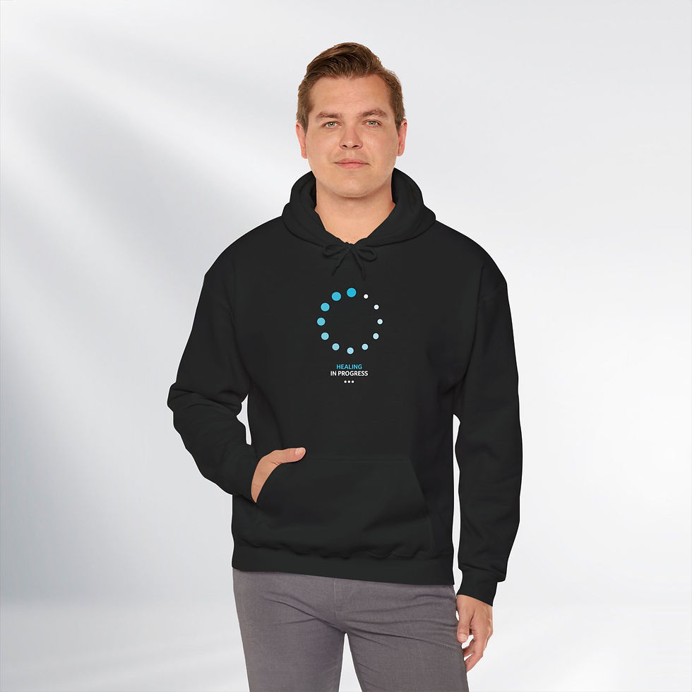 Thumbnail: Healing In Progress. Fun Series – Unisex Hooded Sweatshirt (Dark)
