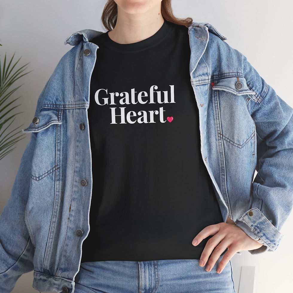 Thumbnail: Grateful Heart. Power Word Series – Unisex Cotton Tee (Dark)