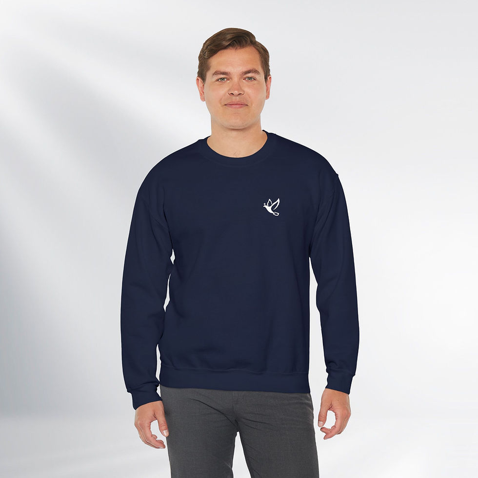 Comfort with a Dove & Cross! Essential – Unisex Crewneck Sweatshirt (Dark)