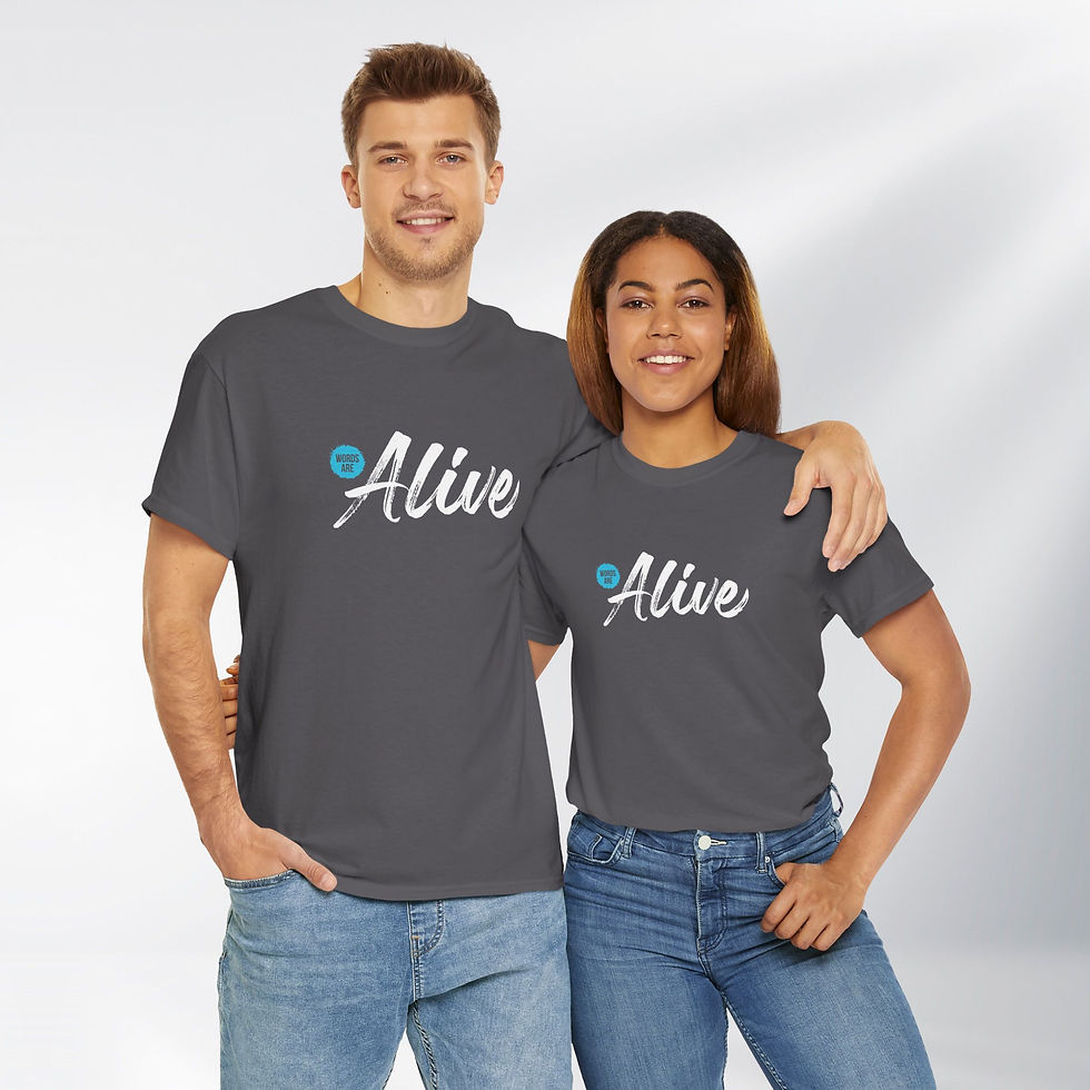 Thumbnail: His Words are Alive! Power Word Series – Unisex Cotton Tee (Dark)