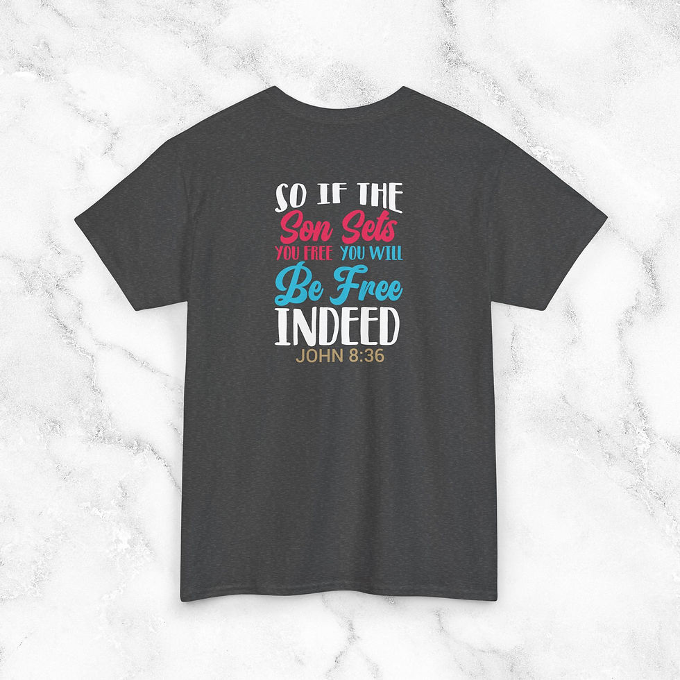 Thumbnail: John 8:36, You will be Free! Simply Design Series – Unisex Cotton Tee (Dark)