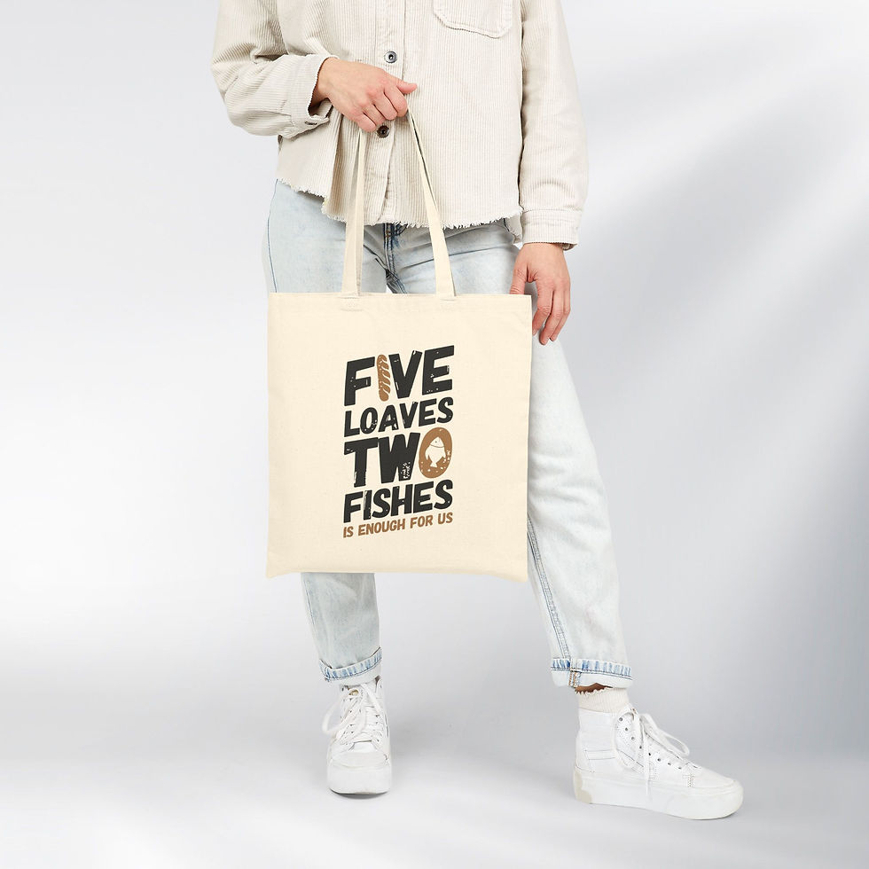 Thumbnail: Five Loaves Two Fishes! Simply Design Series – 100% Cotton Tote Bag