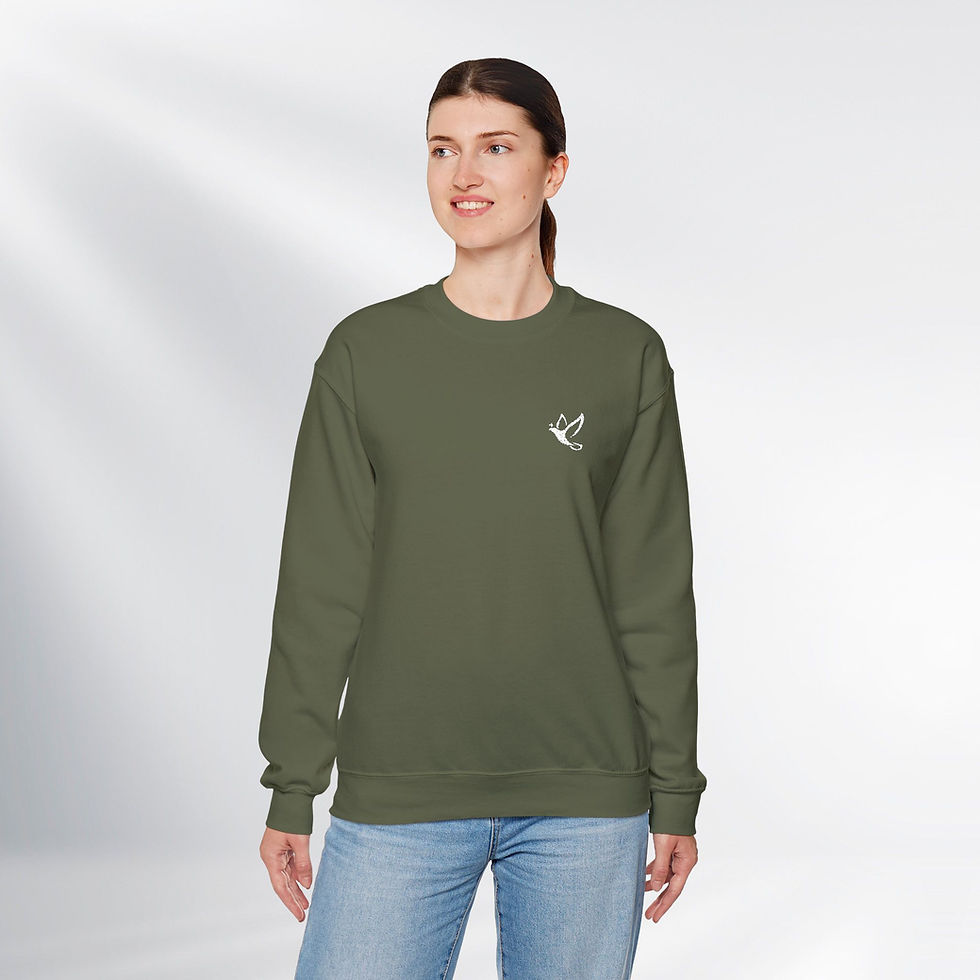 Thumbnail: Comfort with a Dove & Cross! Essential – Unisex Crewneck Sweatshirt (Dark)