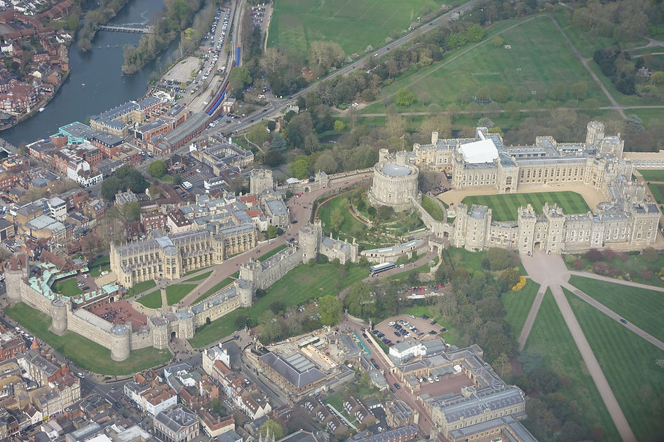 An Aerial View of Windsor Castle in the Berkshire Town of Windsor in England