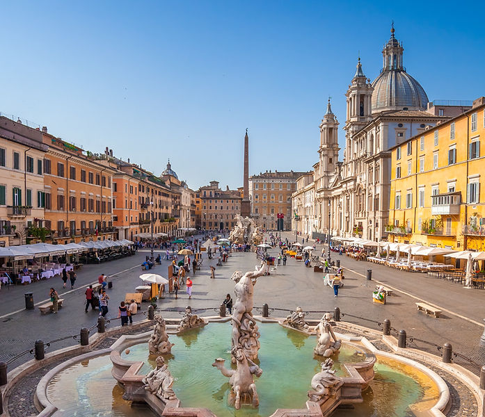 Piazza Navona from above, Rome, Italy, Europe. Rome ancient stadium for athletic contests