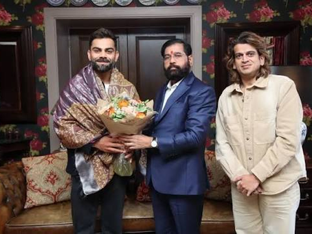 Virat Kohli Meets Maharashtra Deputy CM Eknath Shinde and Rahool N Kanal in London
