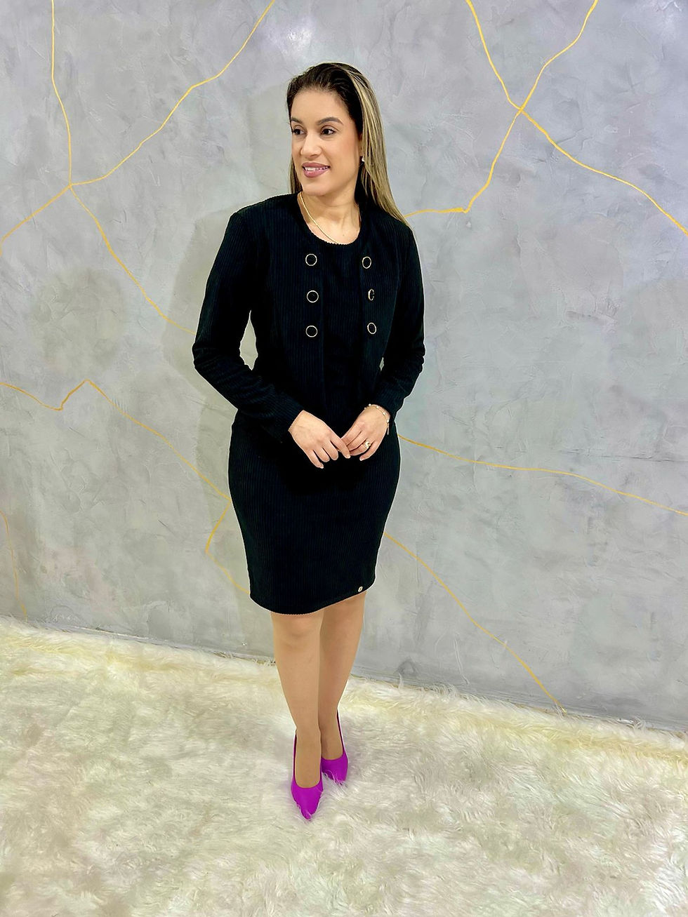 Miniatura: Vestido em Veludo Preto