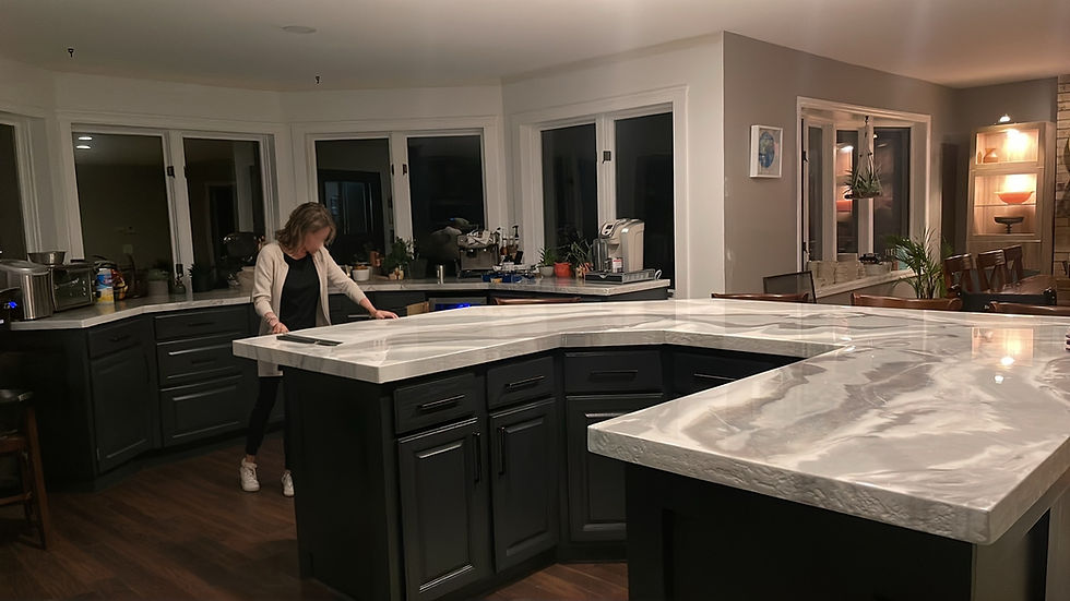 Custom Marble-Look Epoxy Counter