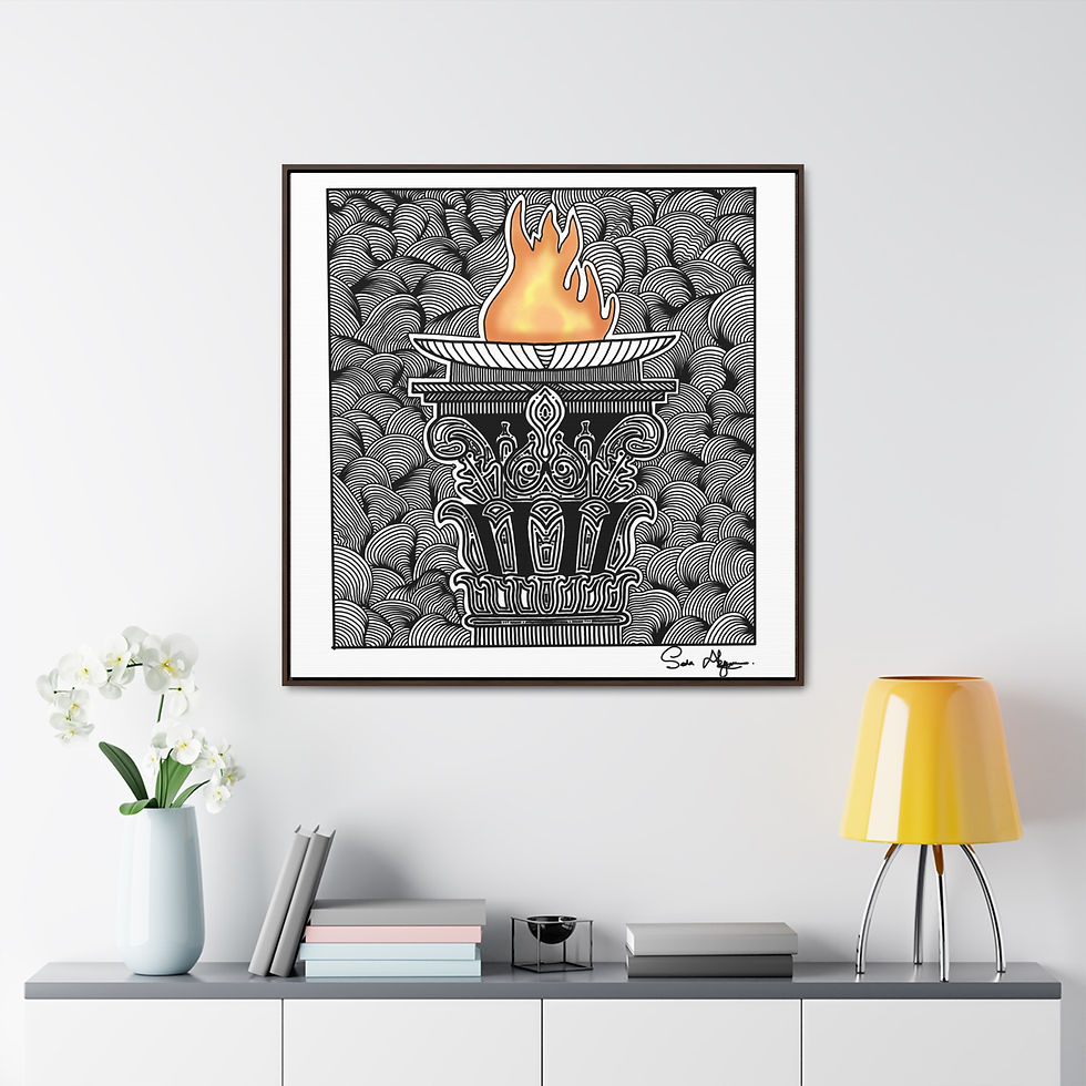 Thumbnail: Gallery Wrapped Canvas Print of the Original Art Flame of Wisdom Square Frame