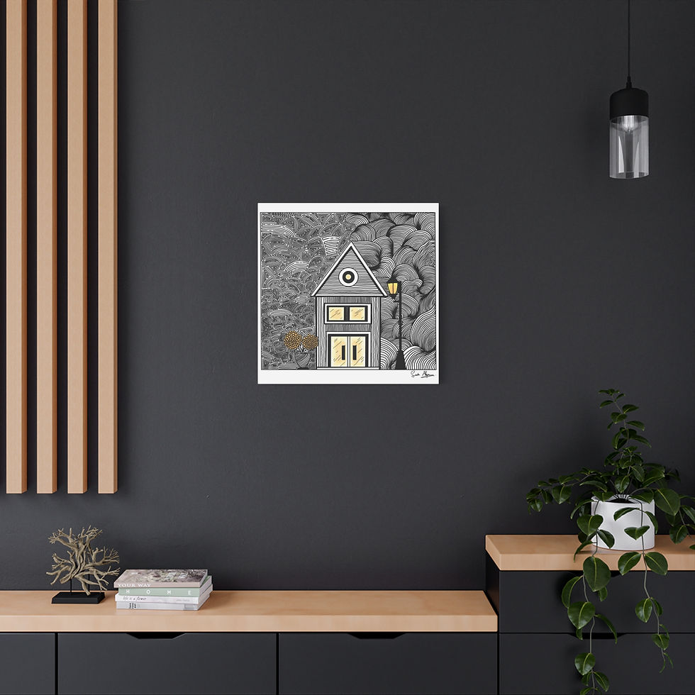 Thumbnail: Lampkeeper's Cottage Matte Square Canvas Print,  1.25 inches, various sizes