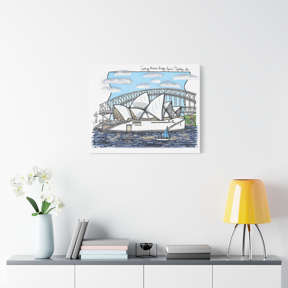 Thumbnail: Sydney Opera House and Harbour Bridge Matte Canvas Print