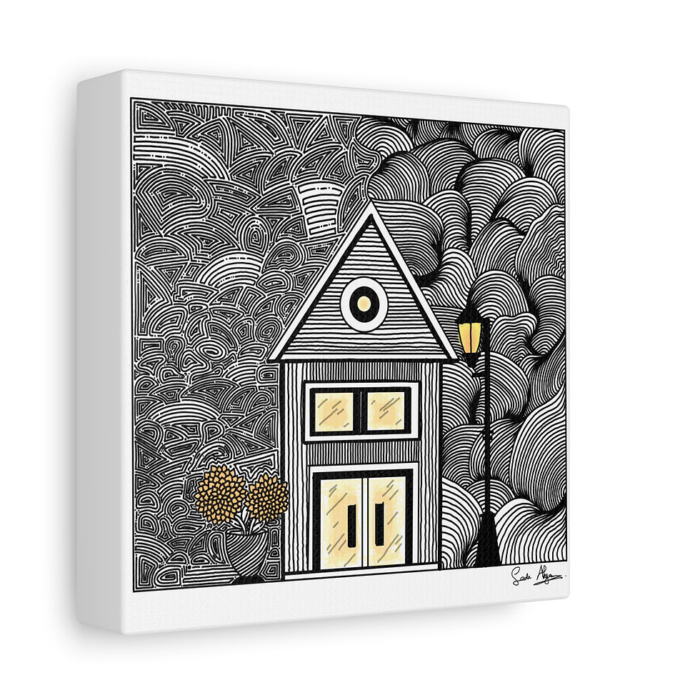 Thumbnail: Lampkeeper's Cottage Matte Square Canvas Print,  1.25 inches, various sizes